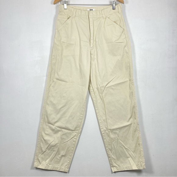 Uniqlo Pants - Uniqlo U Cream Beige Flat Front Pockets 100% Cotton Pants Women’s US 10